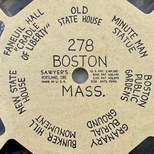 Vintage View-Master Reel 278 Boston Mass. (Hand Lettered)